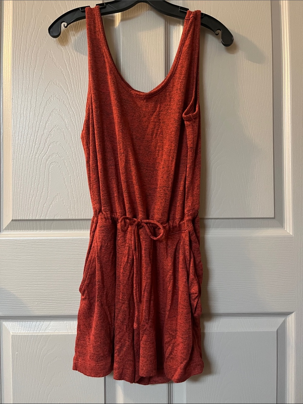 7/$20 Joe Fresh Rust Red Sleeveless Drawstring Waist Romper Dress